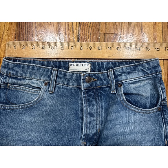 Free People Jeans Womens 28 Deep Trance Dropped Boyfriend Wide Leg We The Free - Picture 8 of 10